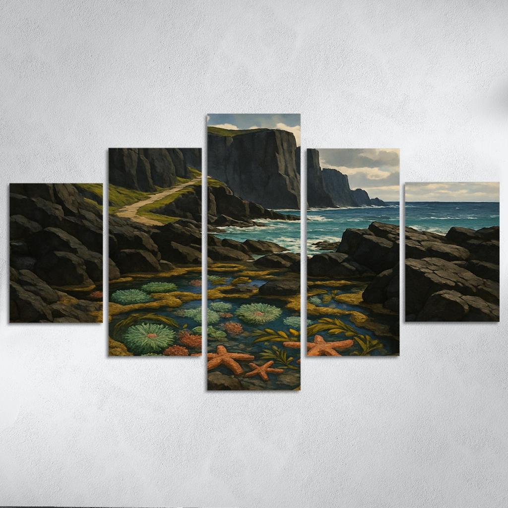 Basalt Cliff Tidepool Sanctuary abstract paintings frame