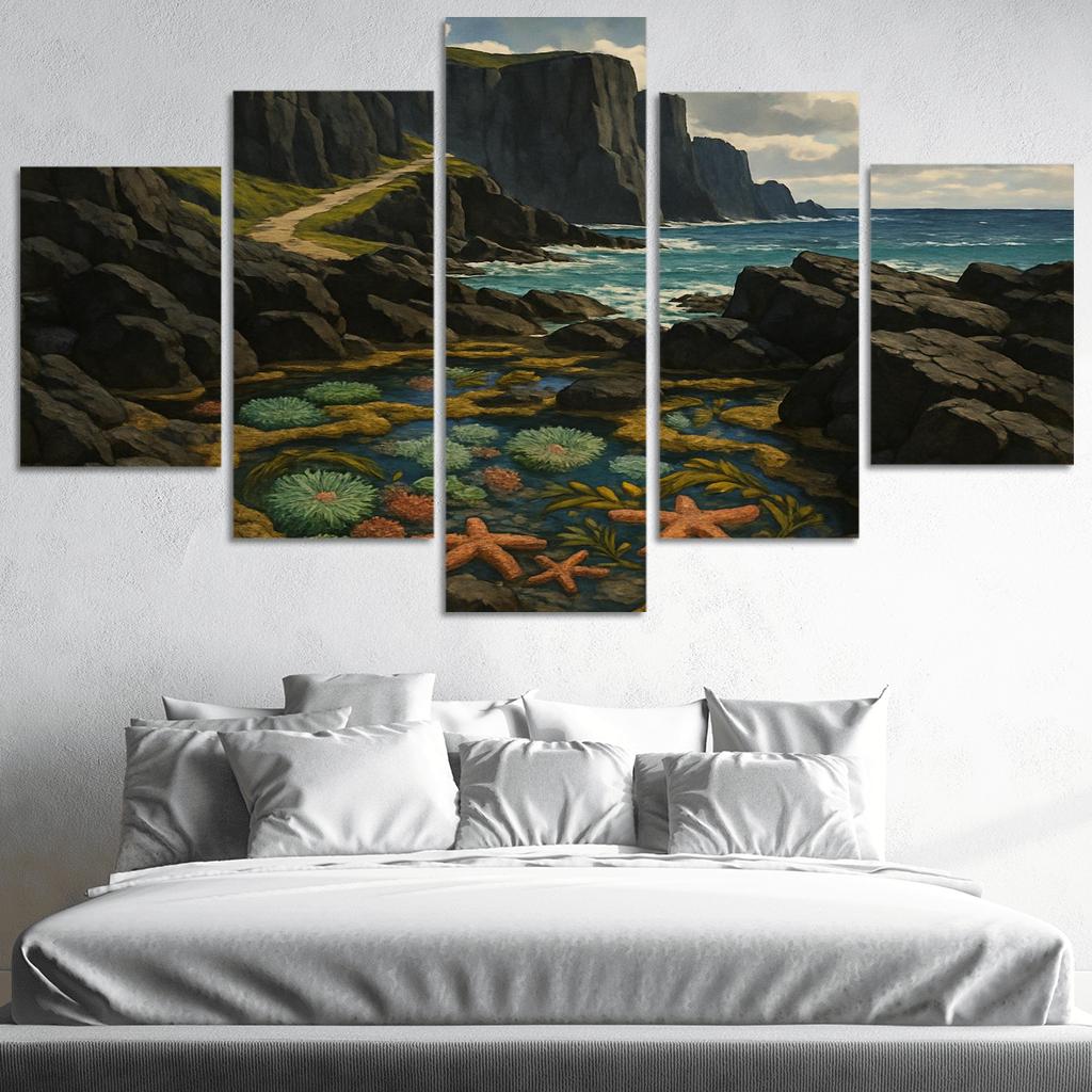 Basalt Cliff Tidepool Sanctuary abstract paintings frame