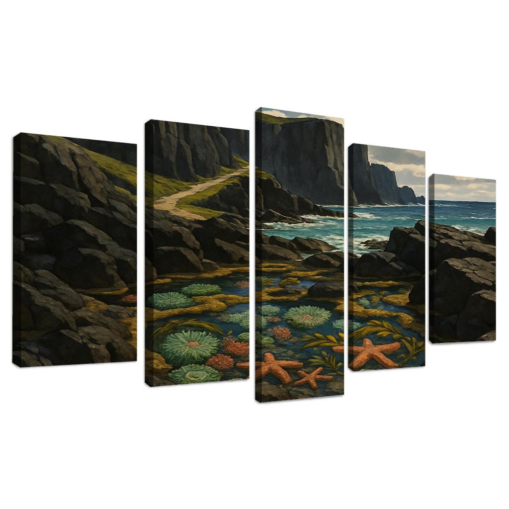 Basalt Cliff Tidepool Sanctuary abstract paintings frame