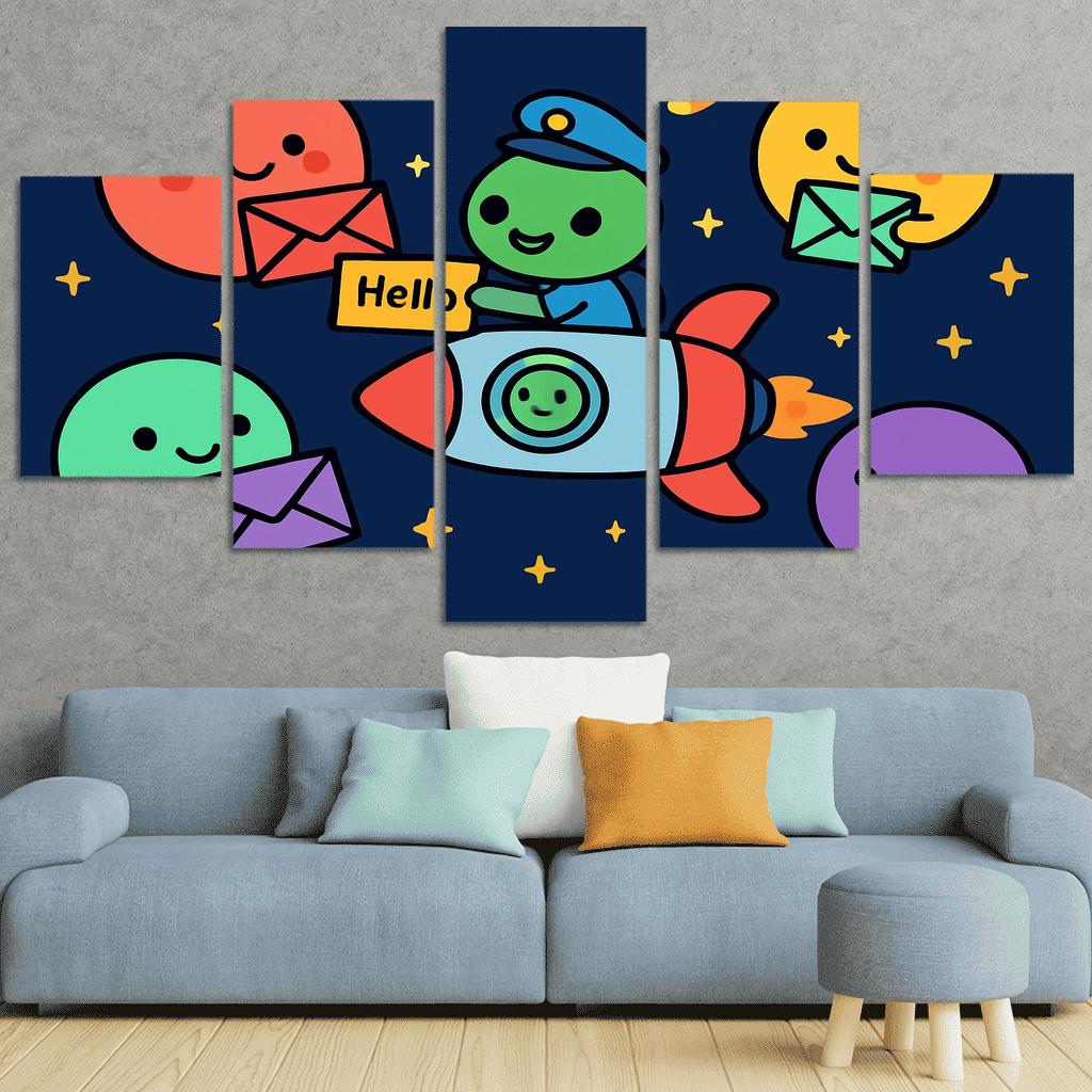 Planet Post Office Delivering Messages Across The Solar System premium artwork frames