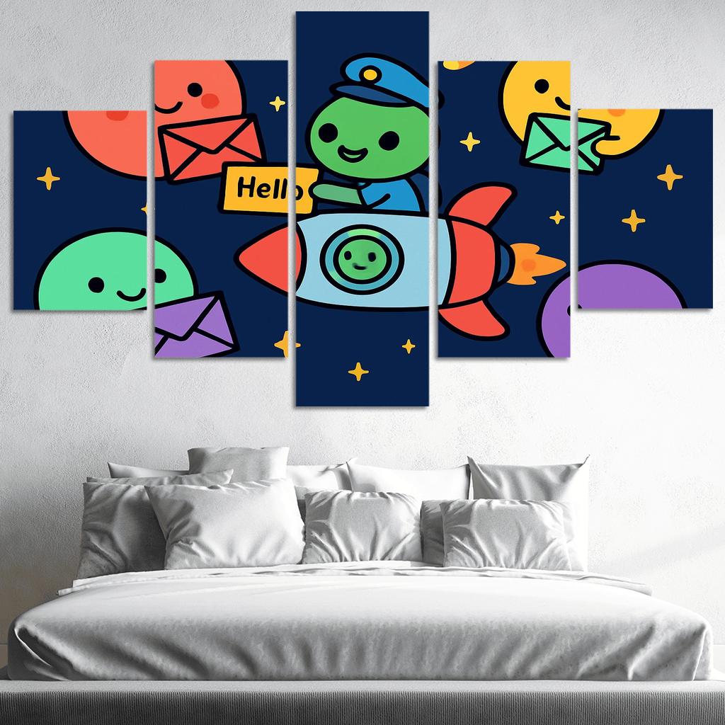 Planet Post Office Delivering Messages Across The Solar System premium artwork frames