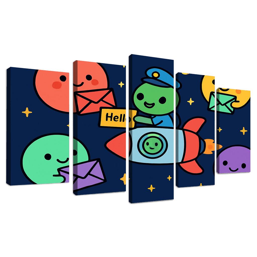 Planet Post Office Delivering Messages Across The Solar System premium artwork frames