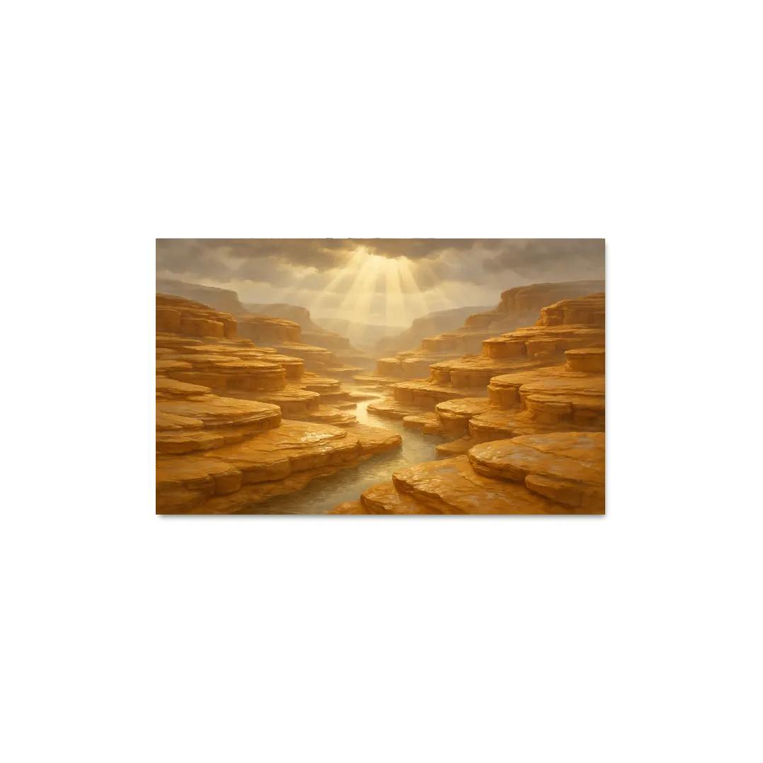 Sunlit Terraced Sandstone Canyons After Summer Storm art trends