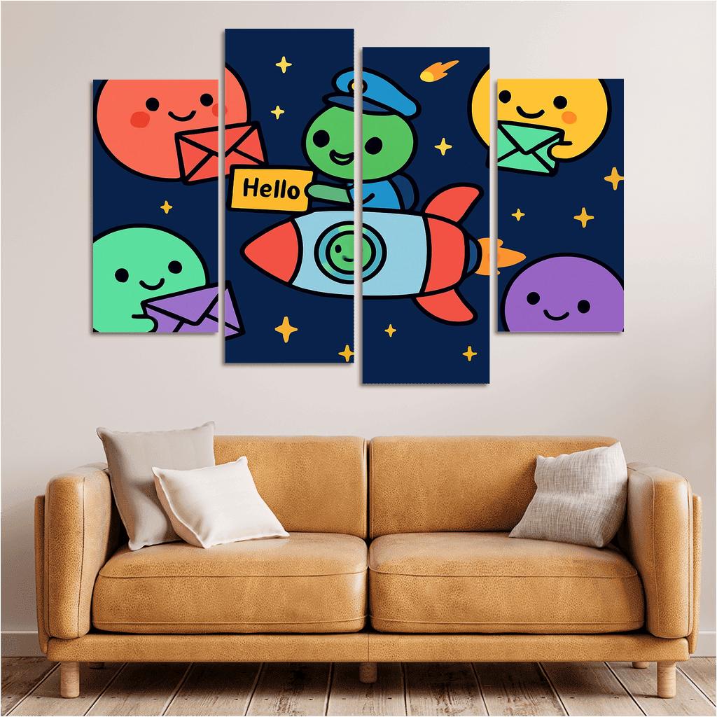 Planet Post Office Delivering Messages Across The Solar System premium artwork frames
