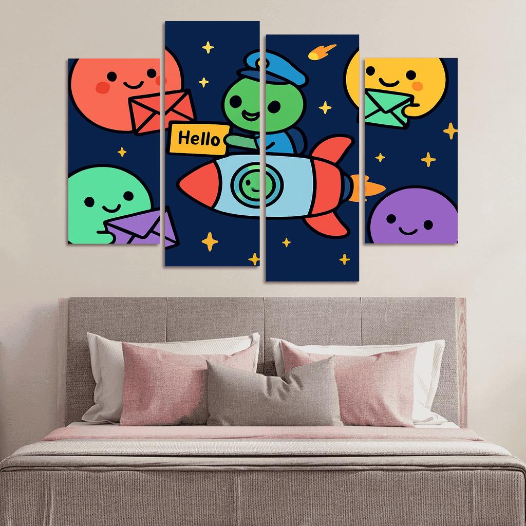Planet Post Office Delivering Messages Across The Solar System premium artwork frames
