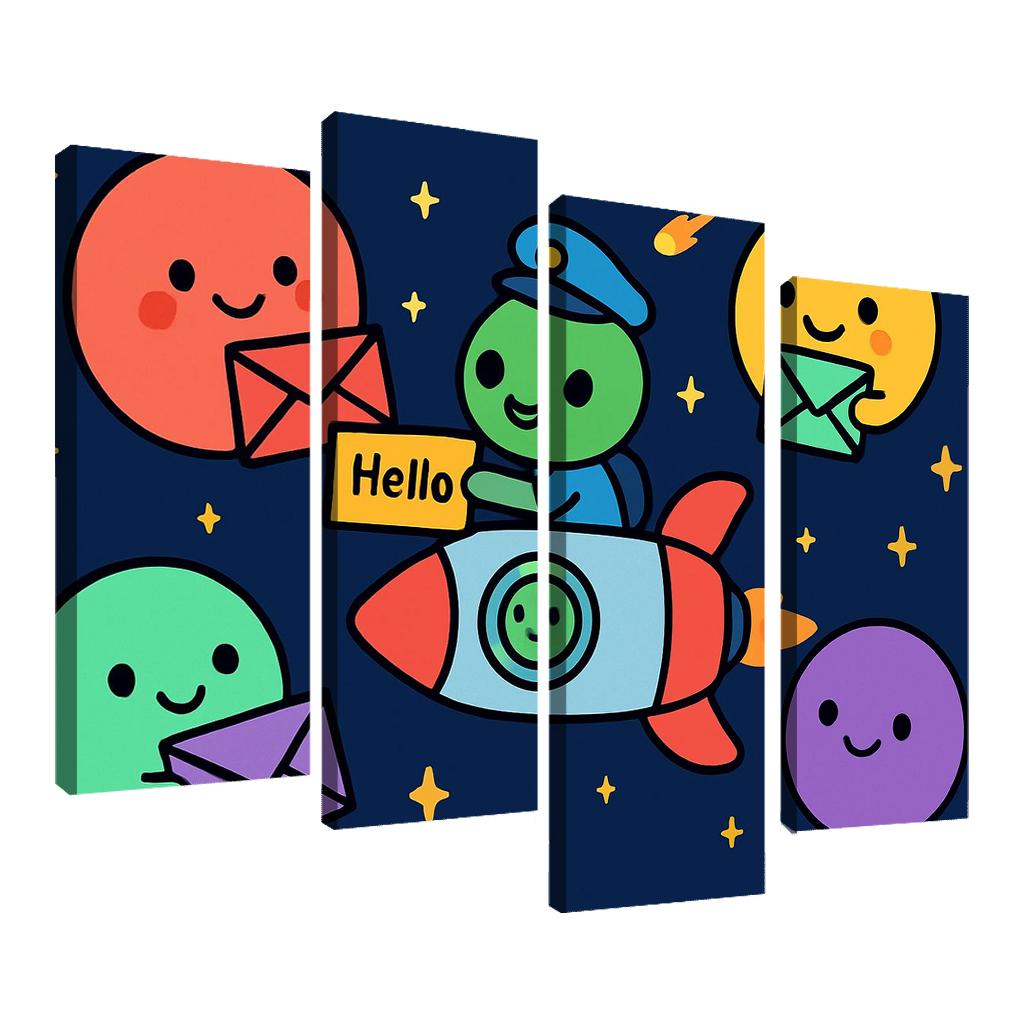 Planet Post Office Delivering Messages Across The Solar System premium artwork frames