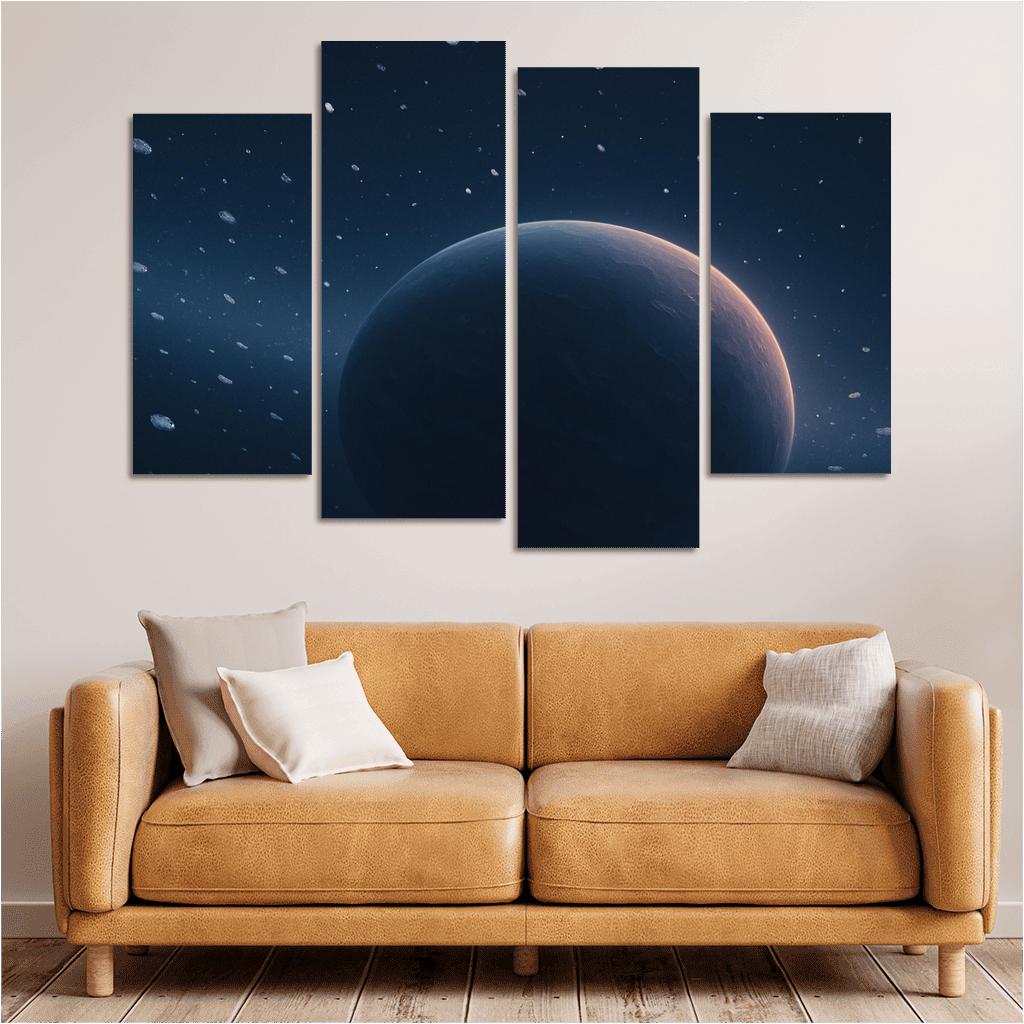 Neon Snowfall On A Rogue Planet At Infrared Dawn decor