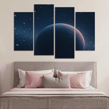 Neon Snowfall On A Rogue Planet At Infrared Dawn decor