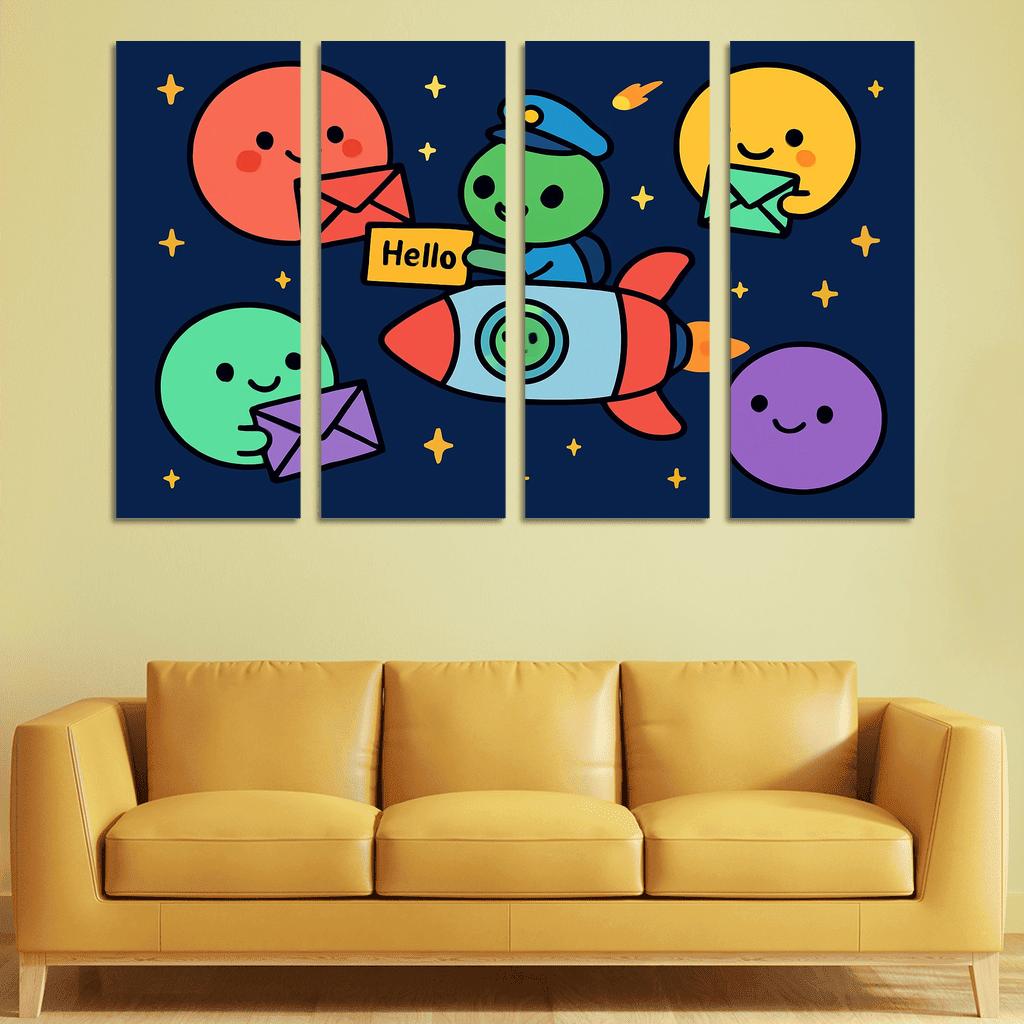 Planet Post Office Delivering Messages Across The Solar System premium artwork frames