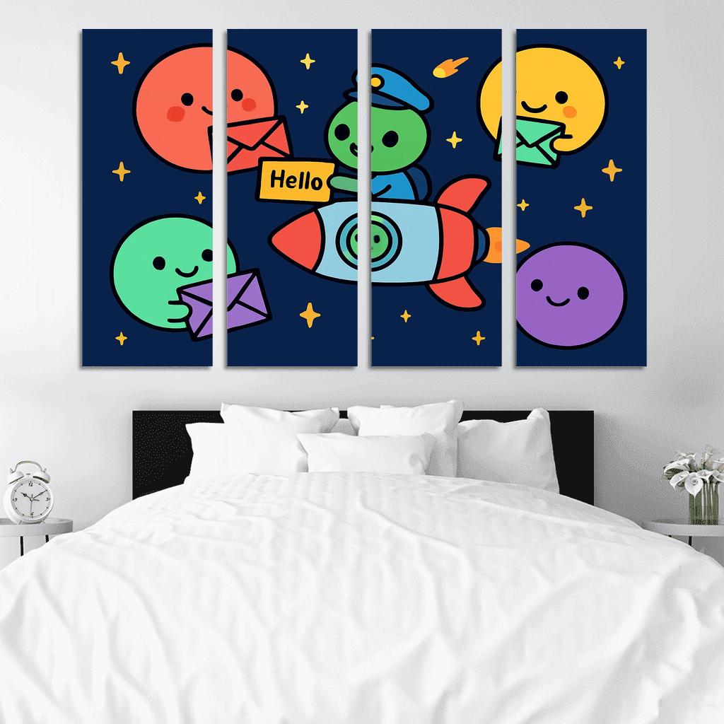 Planet Post Office Delivering Messages Across The Solar System premium artwork frames