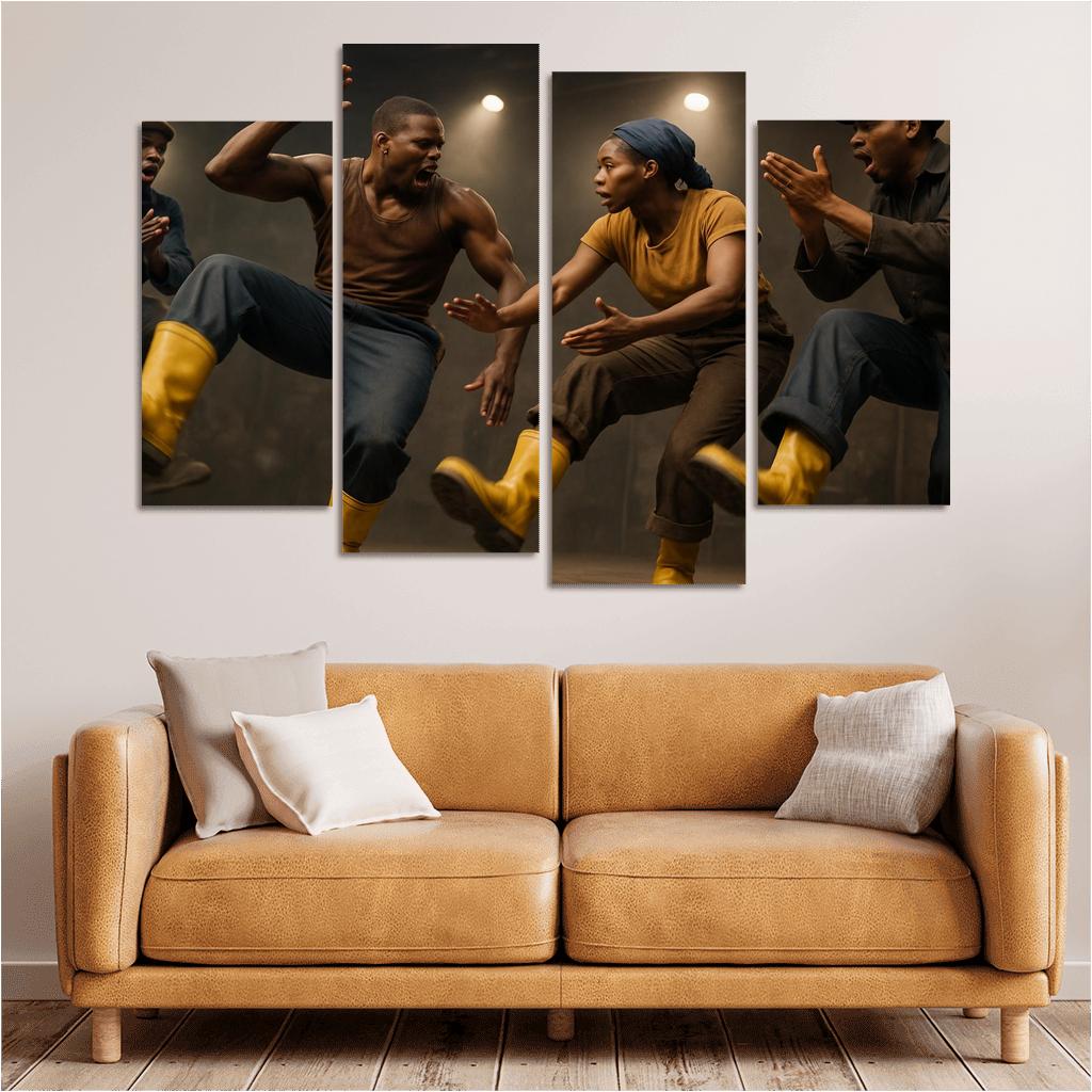 Gumboot Pulse The Percussive Dance Of Resilience modern paintings frame