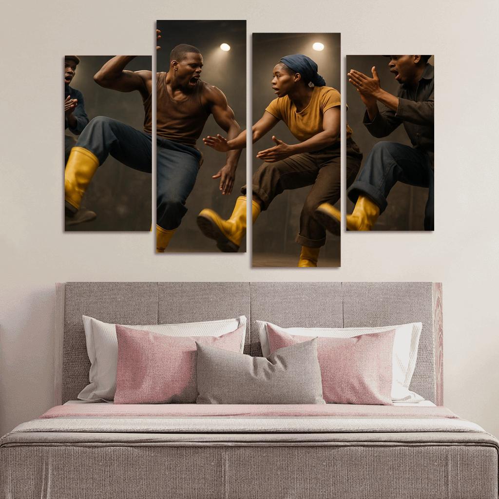 Gumboot Pulse The Percussive Dance Of Resilience modern paintings frame