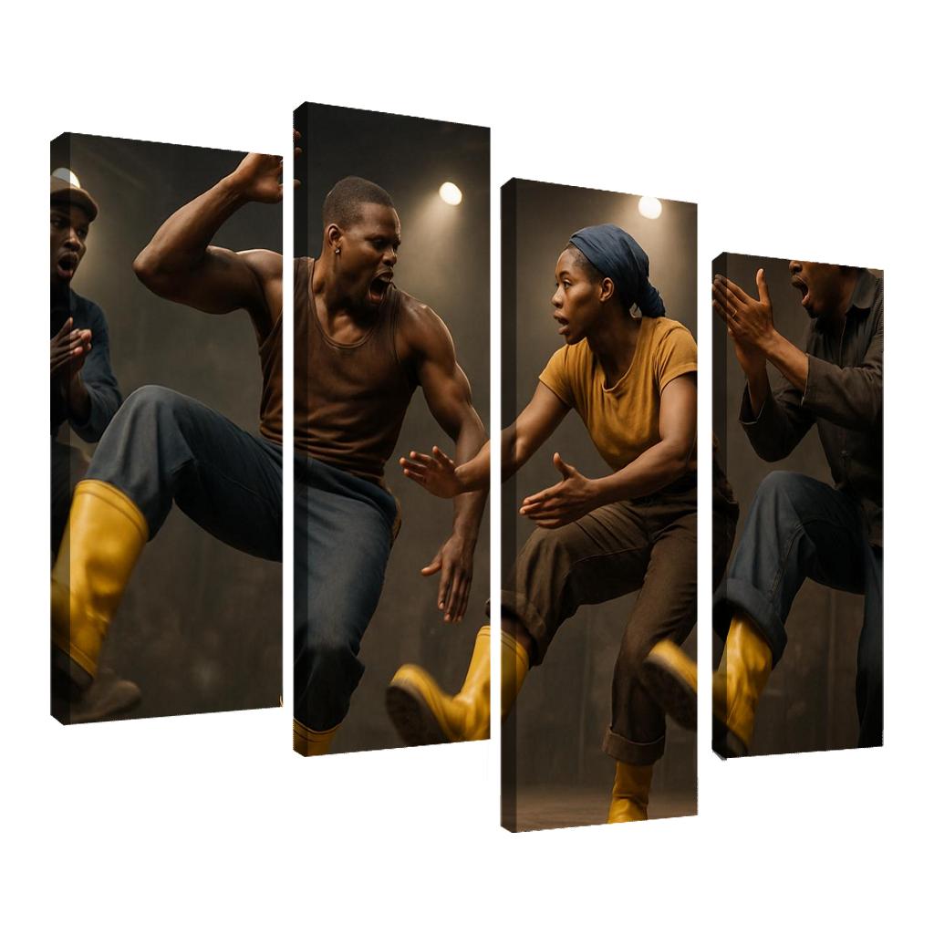 Gumboot Pulse The Percussive Dance Of Resilience modern paintings frame