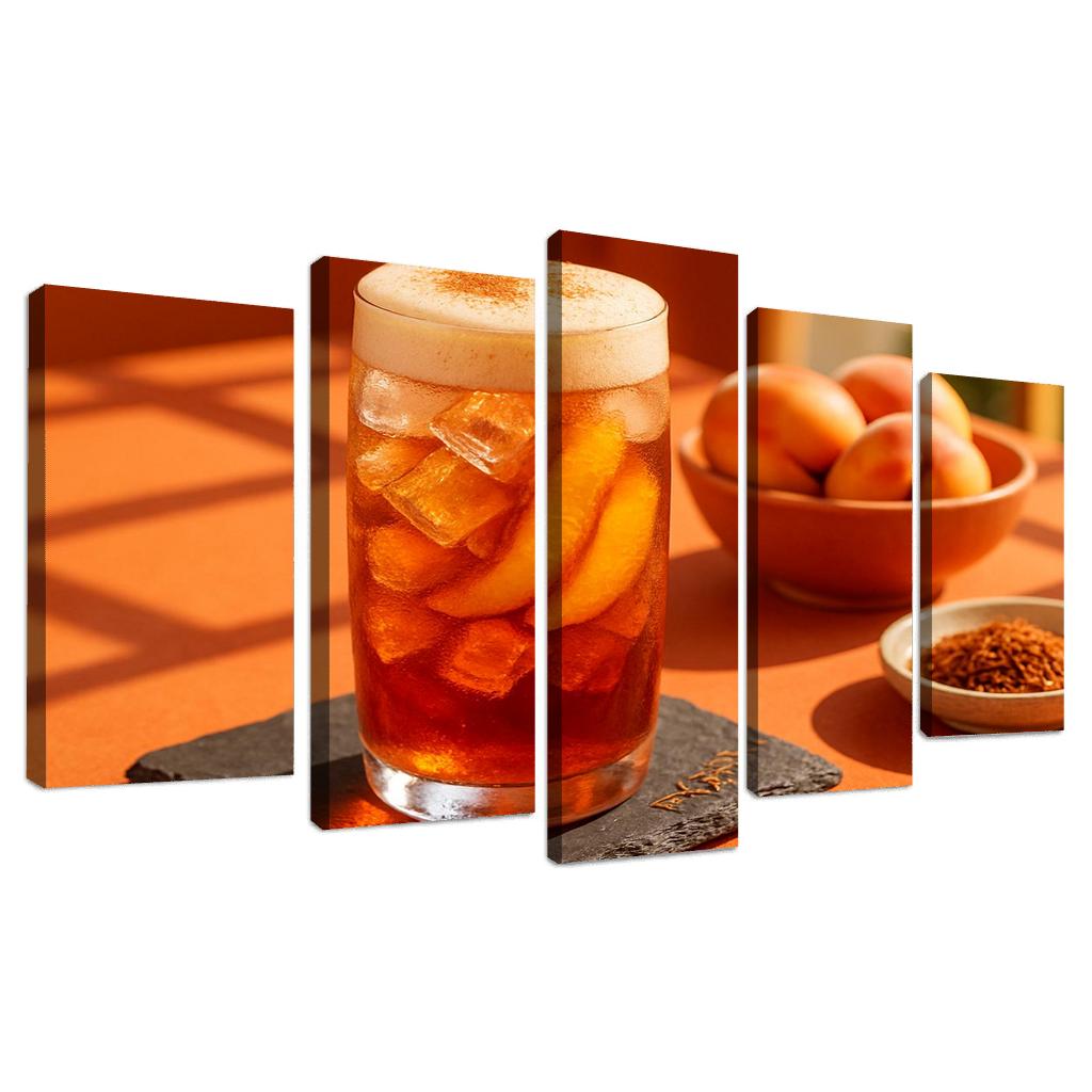 Smoked Peach And Rooibos Iced Tea With Ginger Foam decor