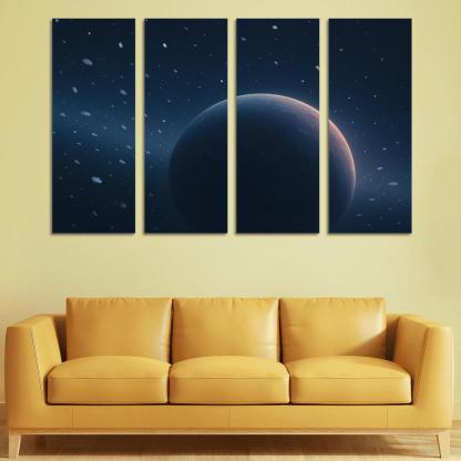 Neon Snowfall On A Rogue Planet At Infrared Dawn decor