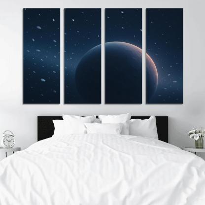 Neon Snowfall On A Rogue Planet At Infrared Dawn decor