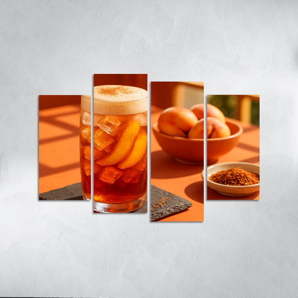 Smoked Peach And Rooibos Iced Tea With Ginger Foam decor