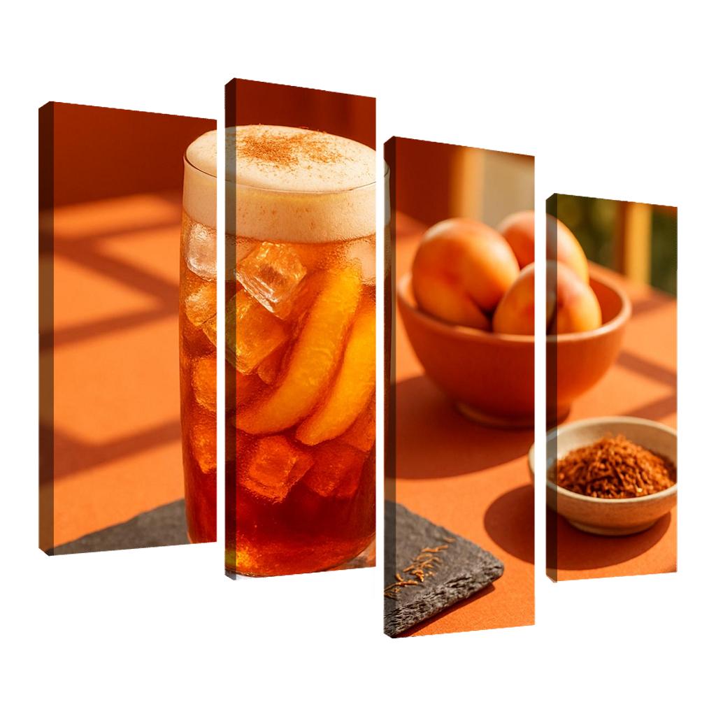 Smoked Peach And Rooibos Iced Tea With Ginger Foam decor