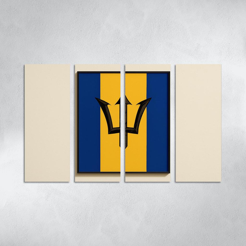 Celestial Trident Emblem The Flag Of Barbados framed paintings