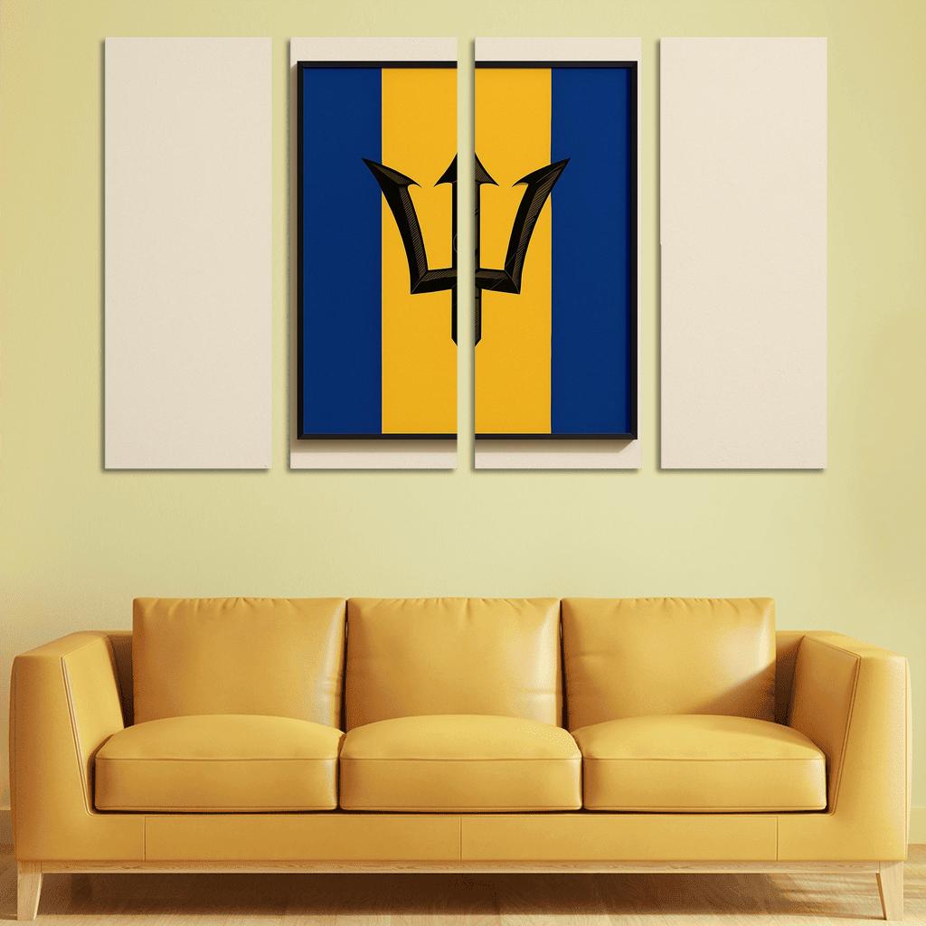 Celestial Trident Emblem The Flag Of Barbados framed paintings