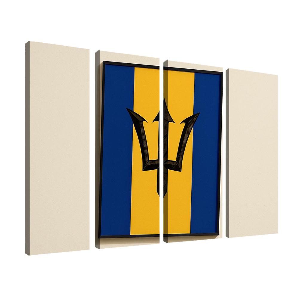 Celestial Trident Emblem The Flag Of Barbados framed paintings