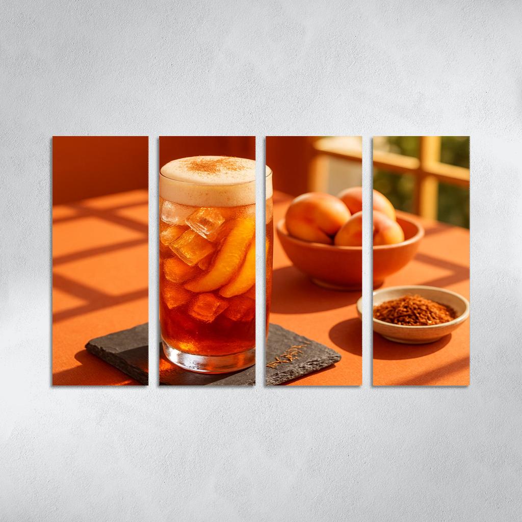 Smoked Peach And Rooibos Iced Tea With Ginger Foam decor