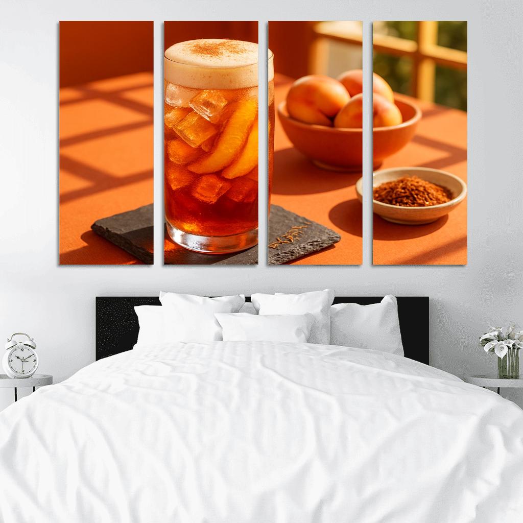 Smoked Peach And Rooibos Iced Tea With Ginger Foam decor
