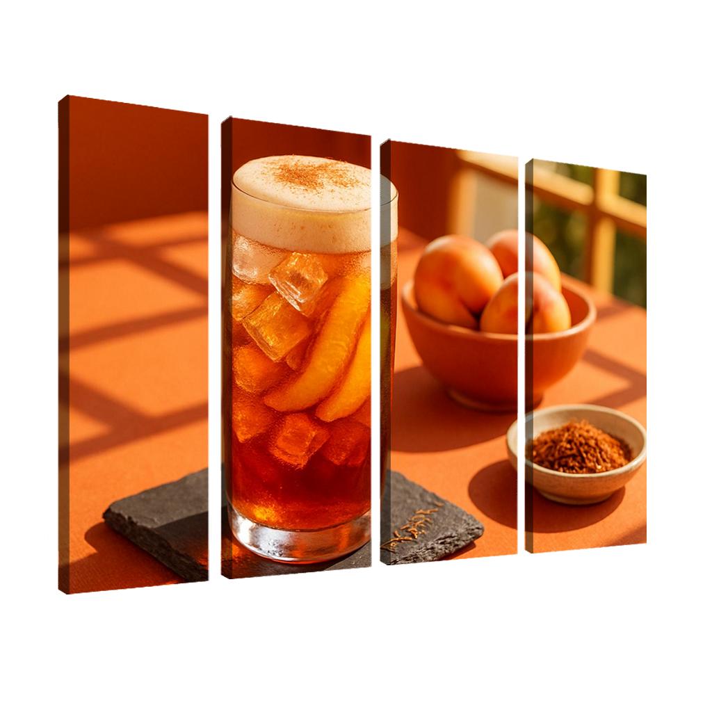 Smoked Peach And Rooibos Iced Tea With Ginger Foam decor