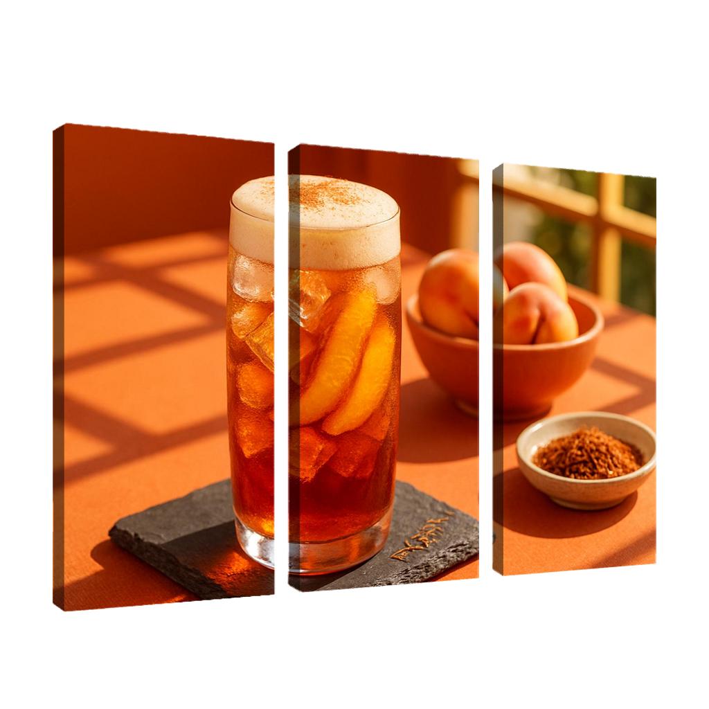 Smoked Peach And Rooibos Iced Tea With Ginger Foam decor