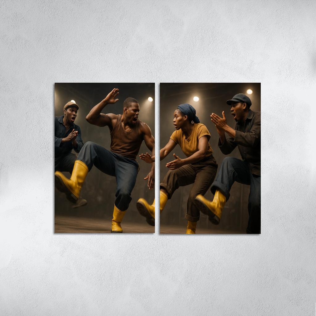 Gumboot Pulse The Percussive Dance Of Resilience modern paintings frame