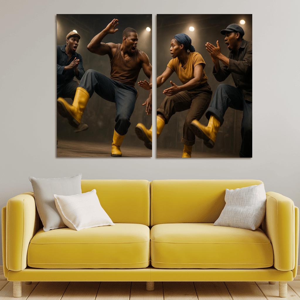 Gumboot Pulse The Percussive Dance Of Resilience modern paintings frame