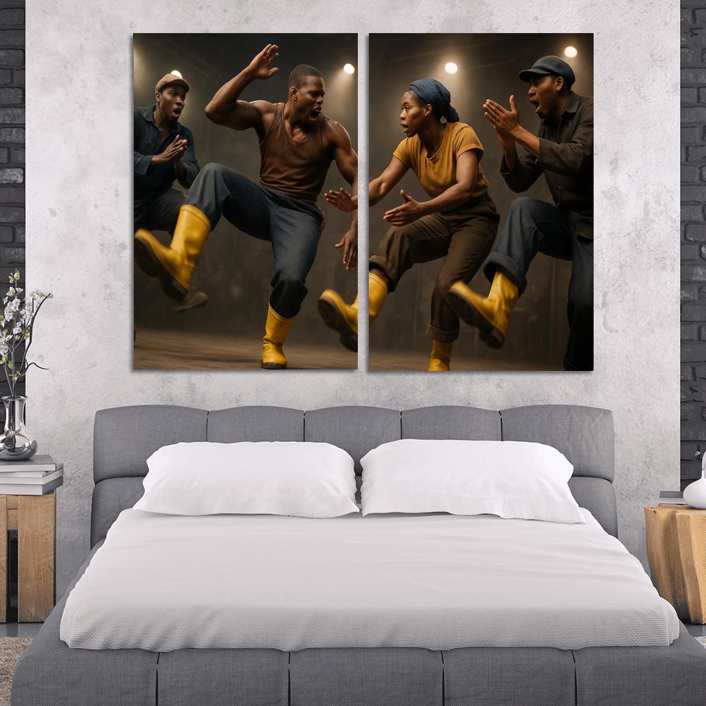 Gumboot Pulse The Percussive Dance Of Resilience modern paintings frame