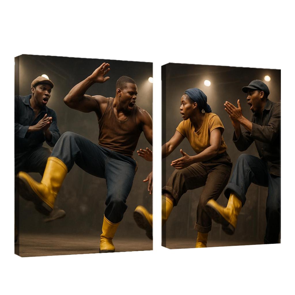 Gumboot Pulse The Percussive Dance Of Resilience modern paintings frame