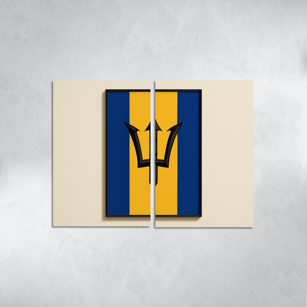 Celestial Trident Emblem The Flag Of Barbados framed paintings