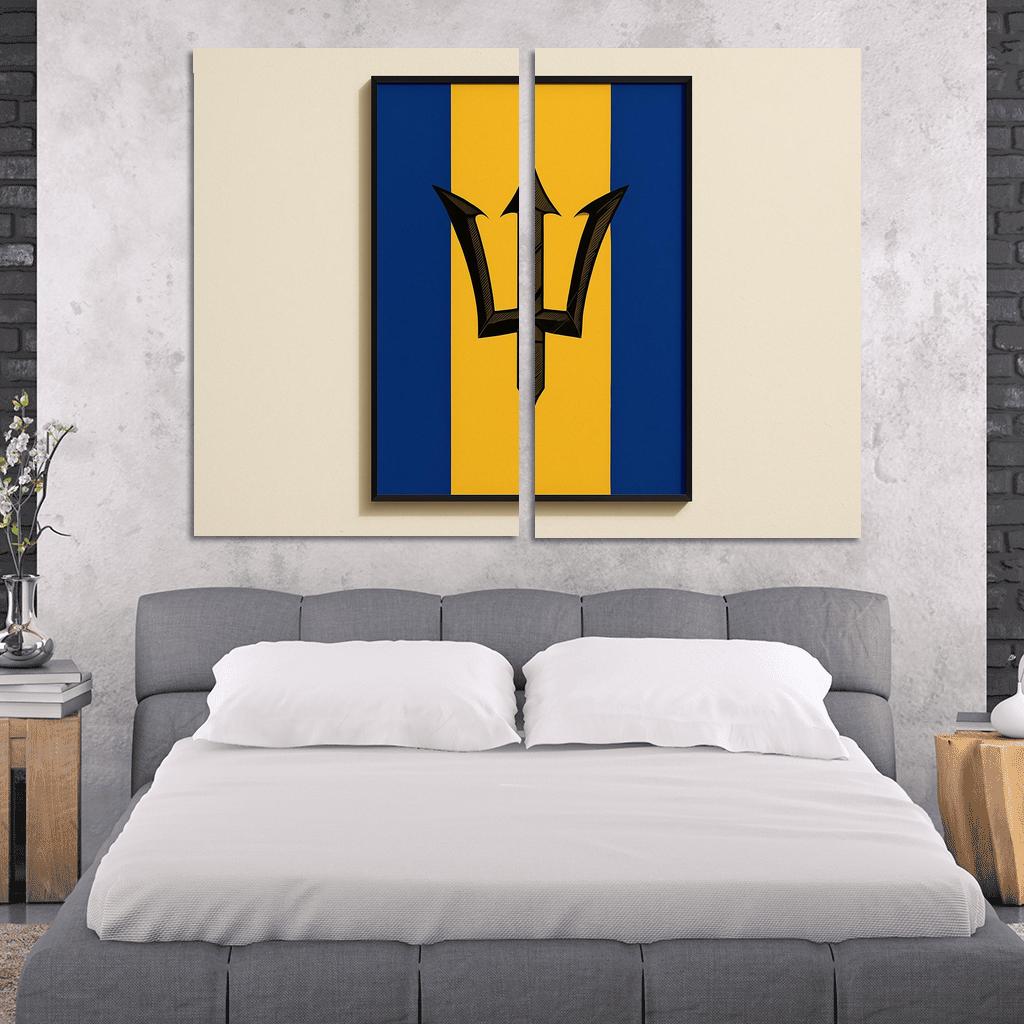 Celestial Trident Emblem The Flag Of Barbados framed paintings