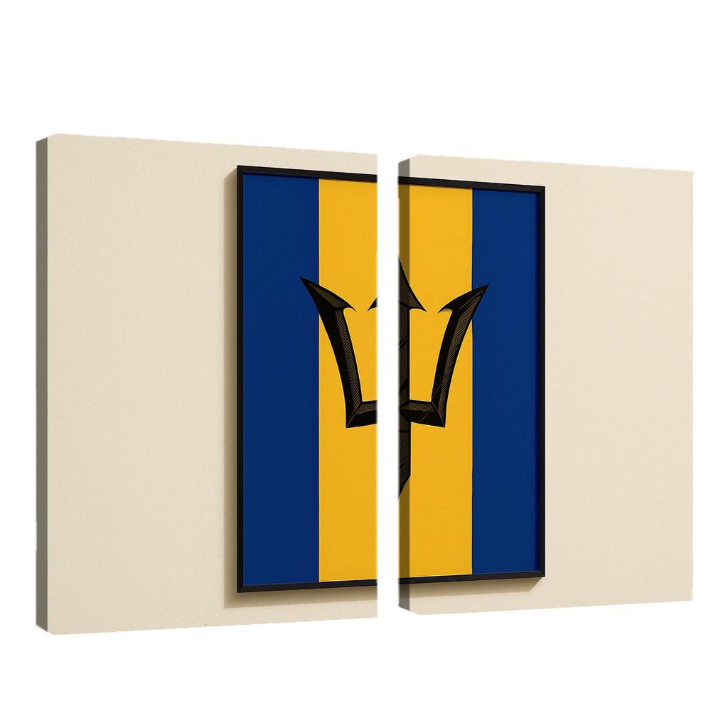 Celestial Trident Emblem The Flag Of Barbados framed paintings