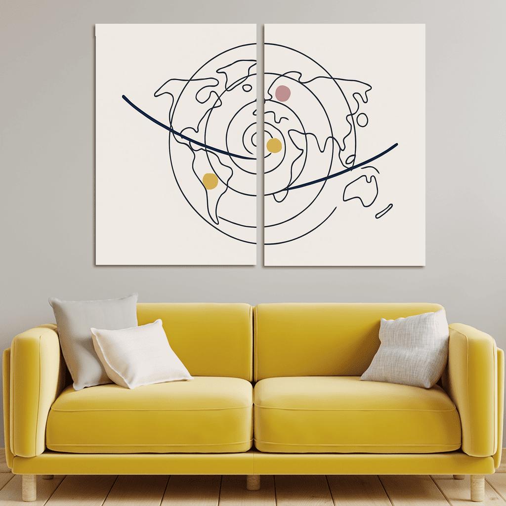 Passport Spiral Meridian abstract paintings frame