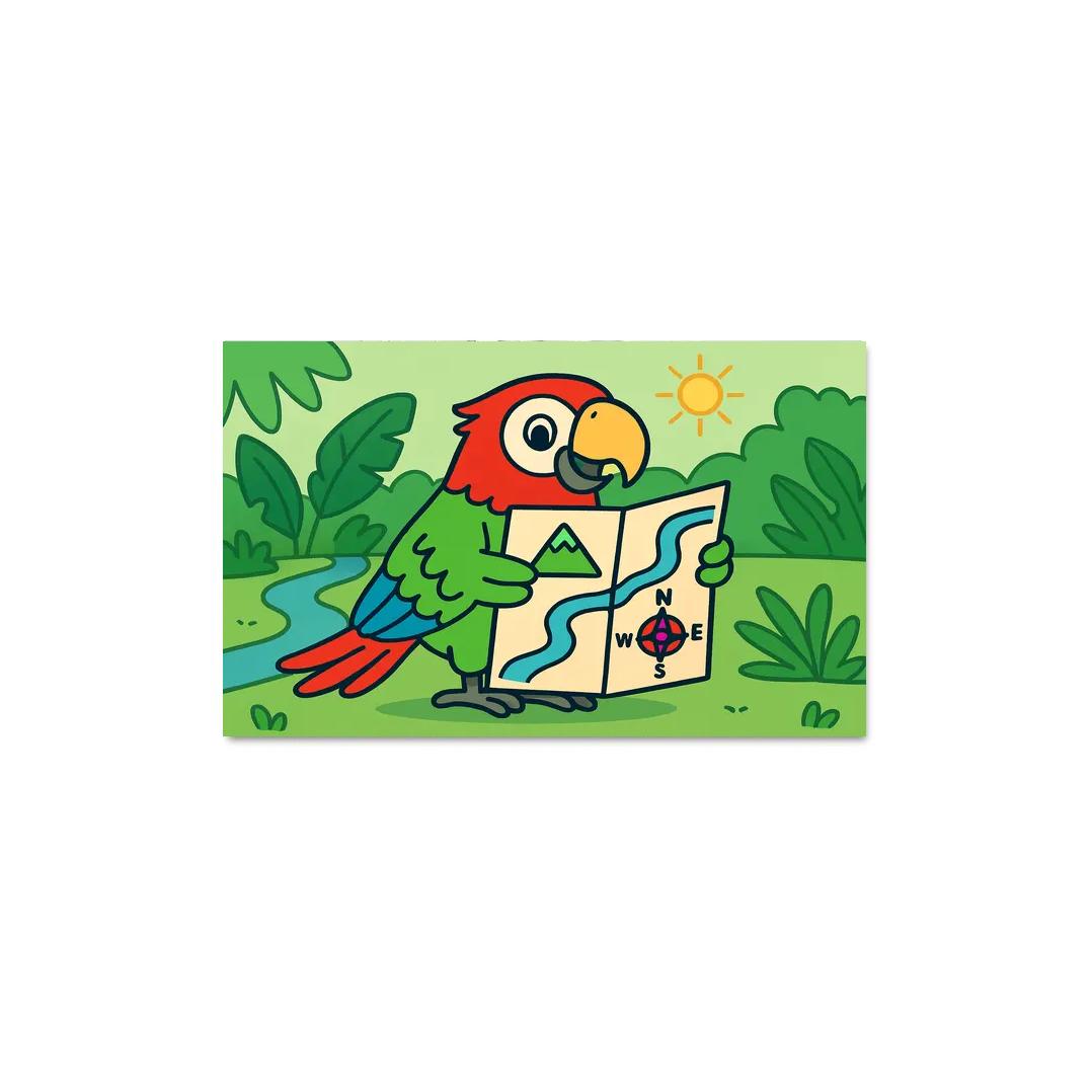 Mango The Map Reading Macaw framed paintings