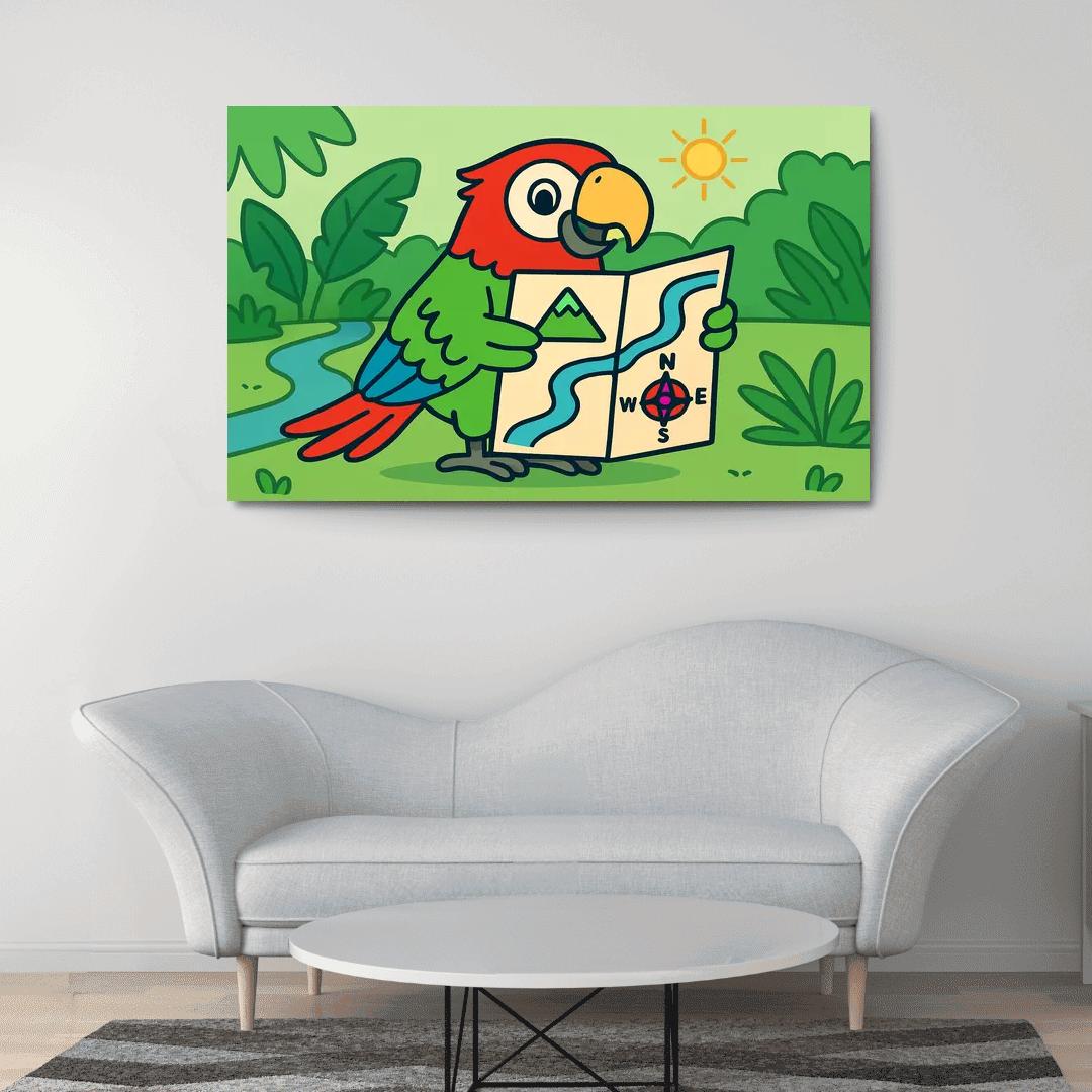 Mango The Map Reading Macaw framed paintings