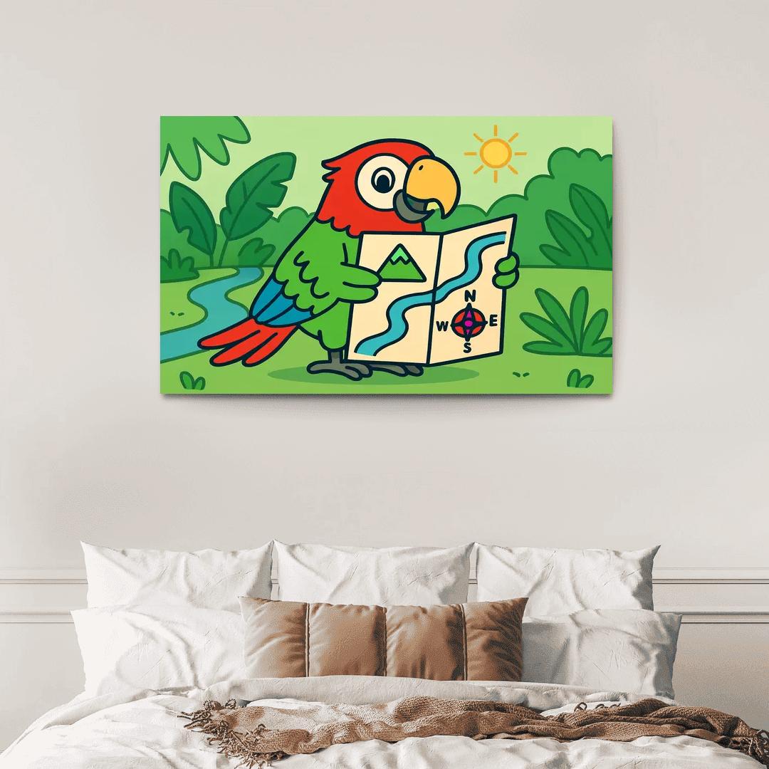 Mango The Map Reading Macaw framed paintings