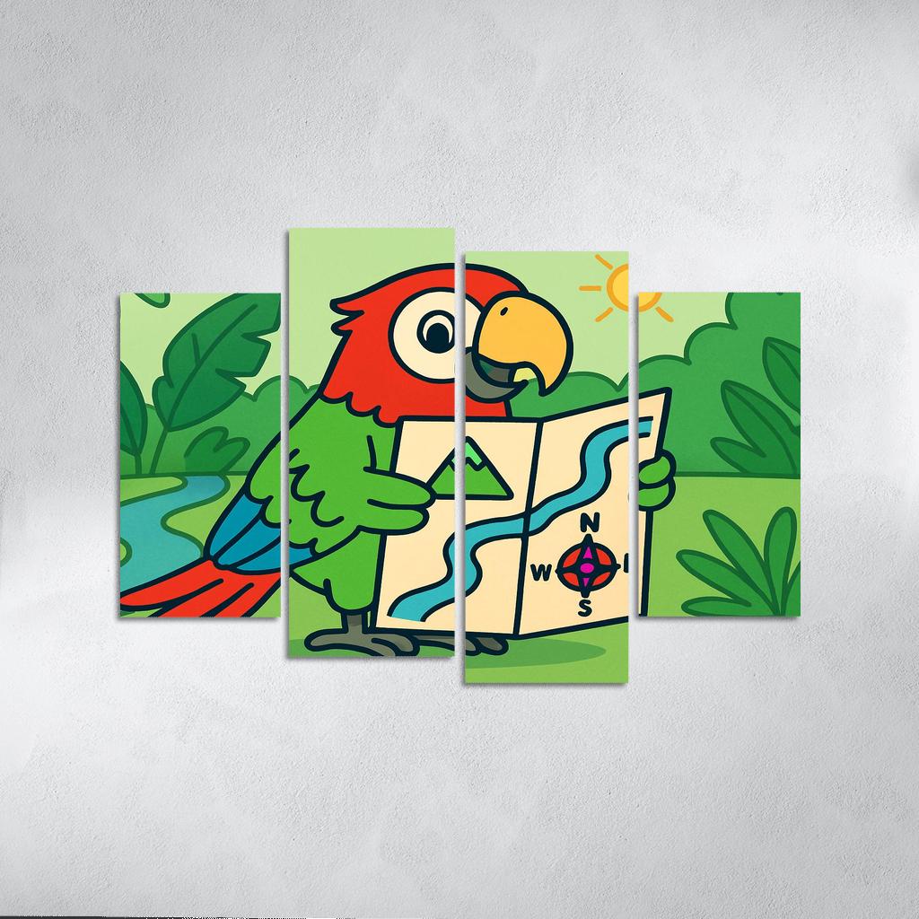 Mango The Map Reading Macaw framed paintings