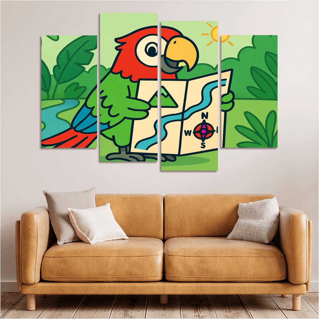 Mango The Map Reading Macaw framed paintings