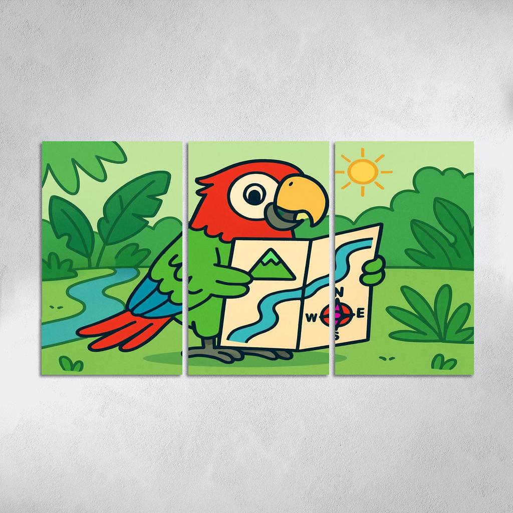 Mango The Map Reading Macaw framed paintings