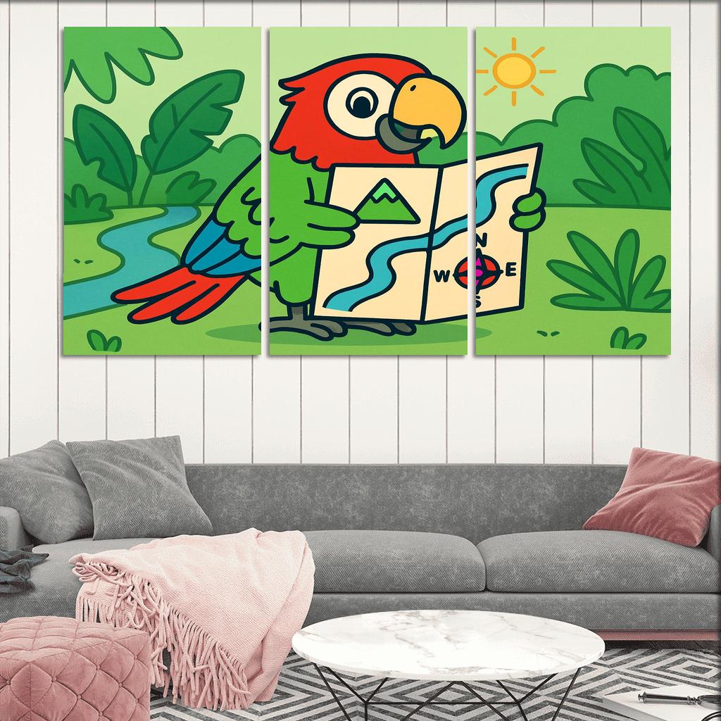 Mango The Map Reading Macaw framed paintings