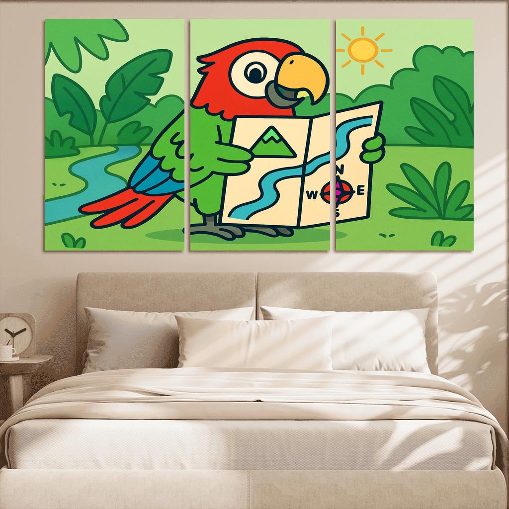 Mango The Map Reading Macaw framed paintings