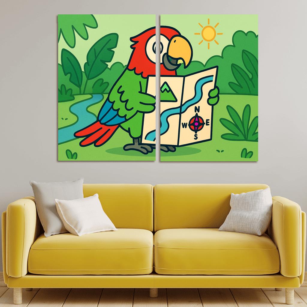Mango The Map Reading Macaw framed paintings