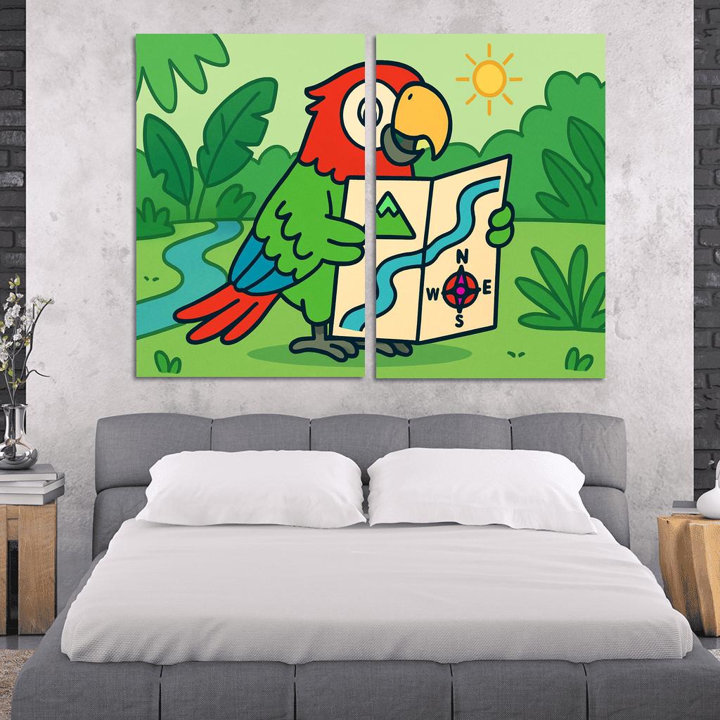 Mango The Map Reading Macaw framed paintings