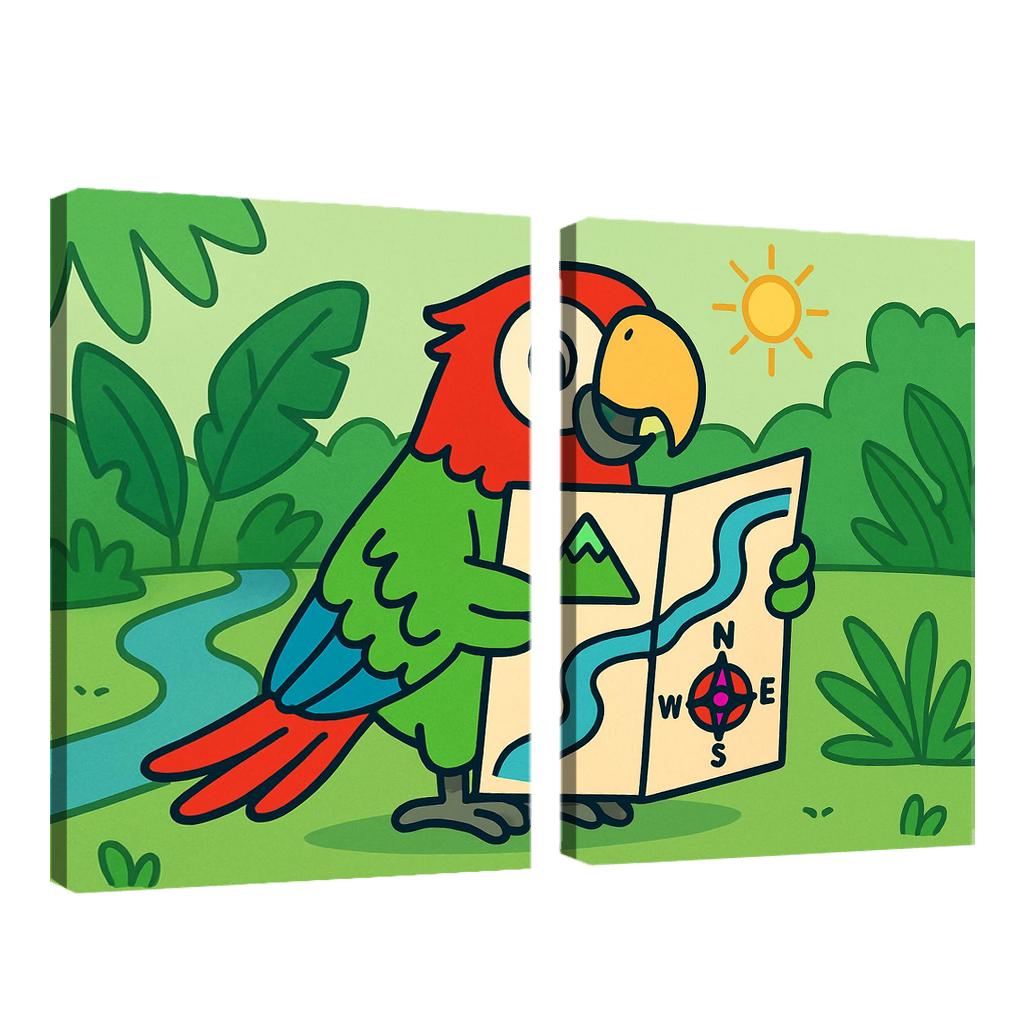 Mango The Map Reading Macaw framed paintings