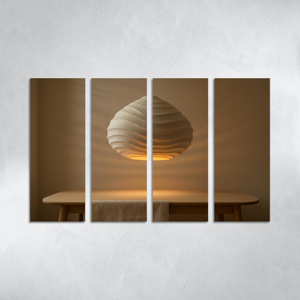 Sculptural Paper Pulp Pendant Light With Layered Ridges oil paintings frame