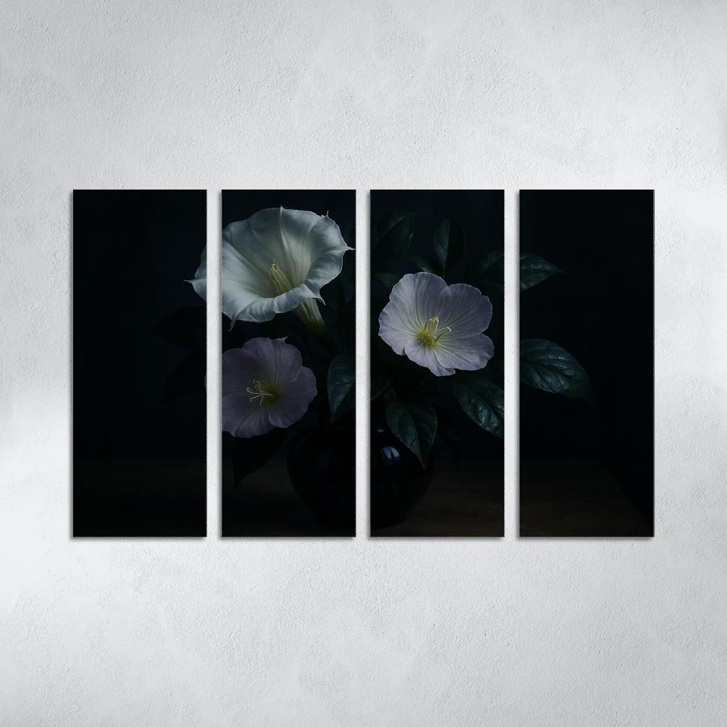 Nocturnal Botanica In Indigo Glass abstract paintings frame